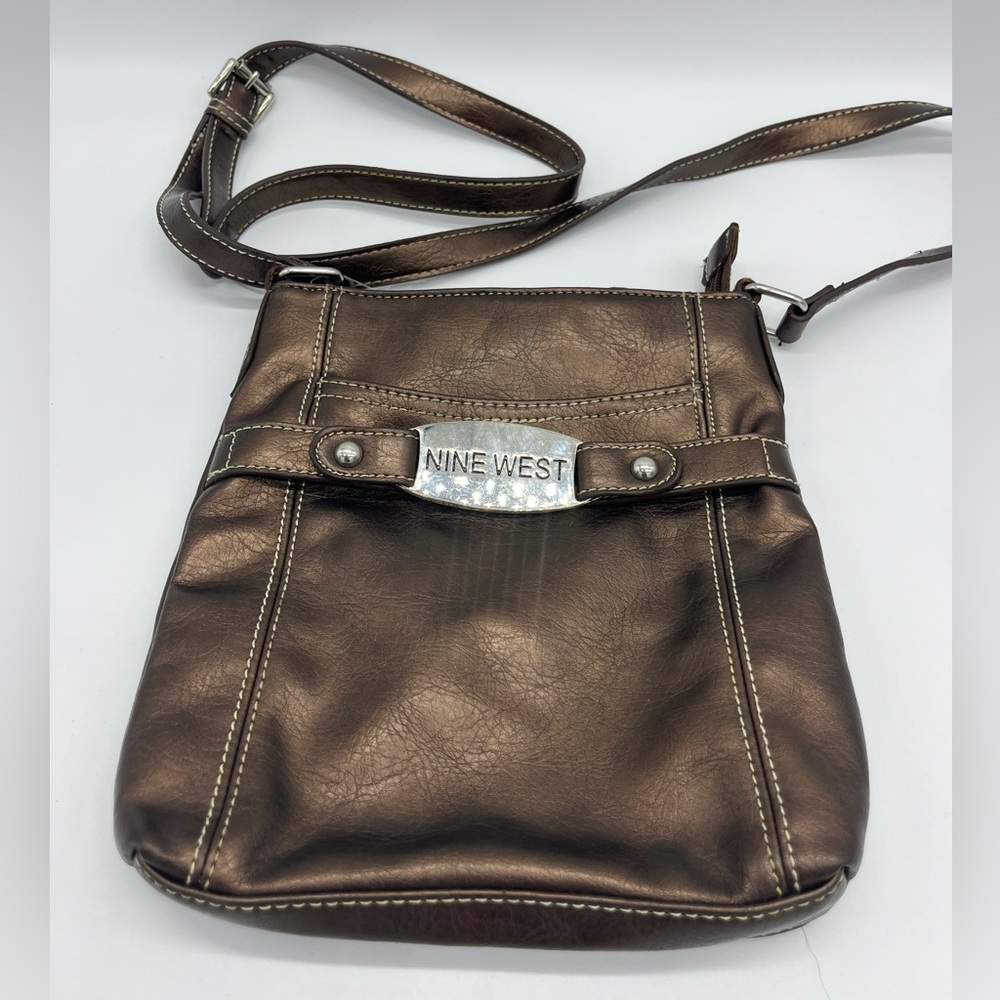 Nine West Crossbody Purse Brown Bronze